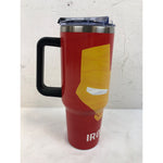 Iron Man 40 Oz Tumbler with Handle And Straw, Stainless Steel Double Walled