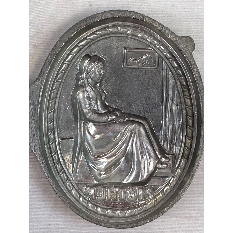 Whistler's Mother 1187 Vintage Pewter Ice Cream Mold, E and Co NY Eppelsheimer