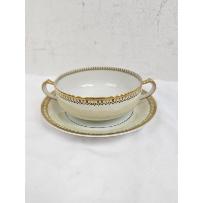 Schleiger 278 Pattern Haviland & Co. Limoges France Bouillon Cup & Saucer Set