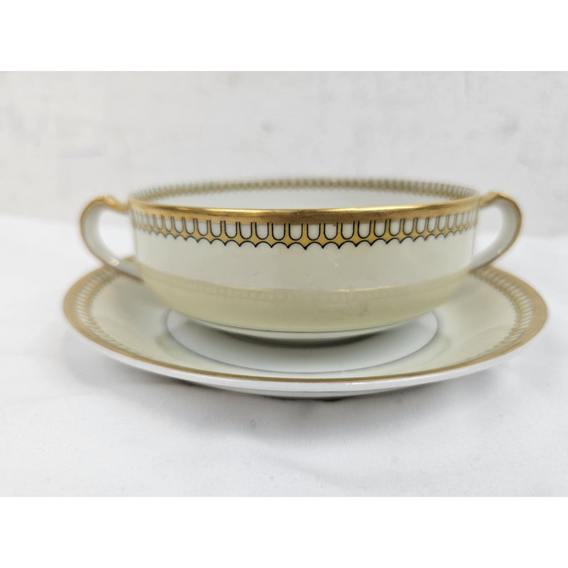 Schleiger 278 Pattern Haviland & Co. Limoges France Bouillon Cup & Saucer Set