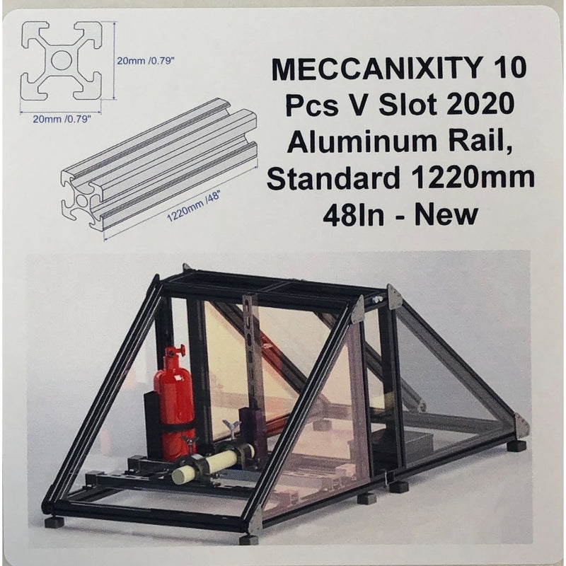 MECCANIXITY 10 Pcs V Slot 2020 Aluminum Rail, Standard 1220mm 48In