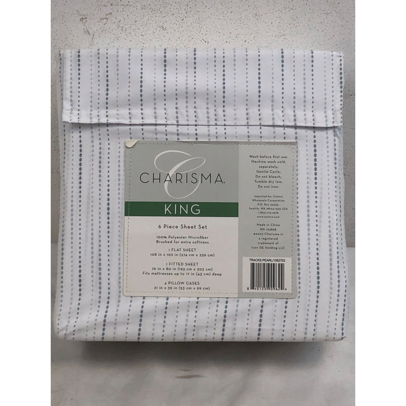 King, Tracks Pearl, Charisma Microfiber Sheet Set
