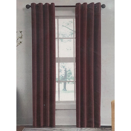 Veratex Velvet Soft Luxury Single Grommet Curtain Panel, 50in x 84in, Berry