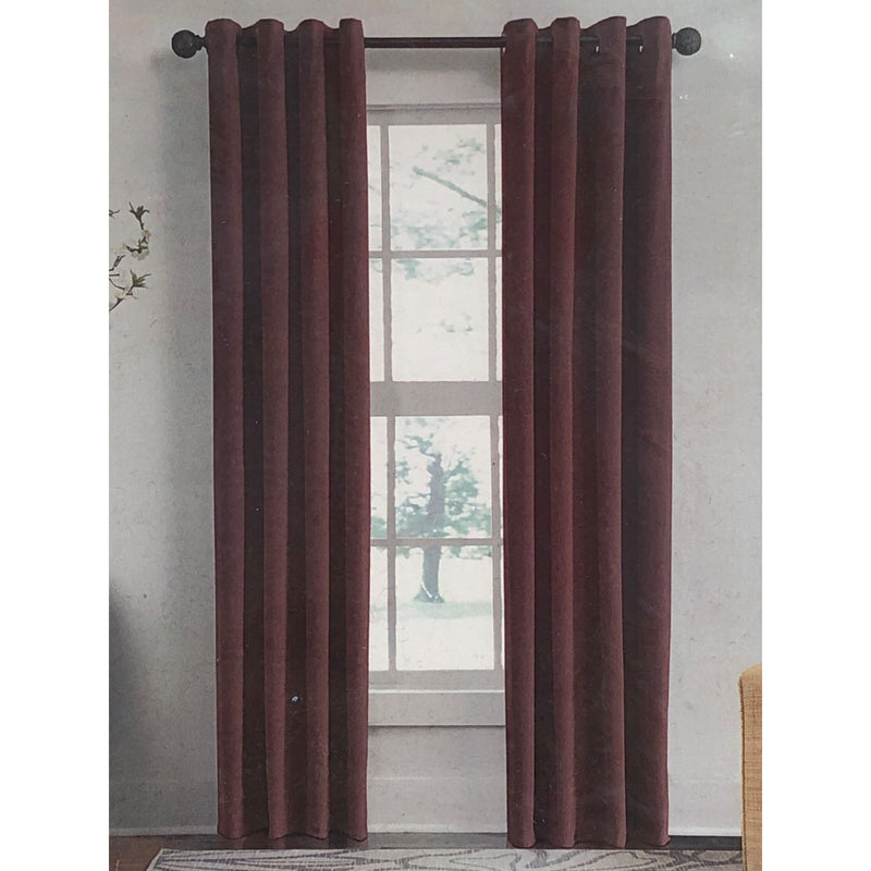 Veratex Velvet Soft Luxury Single Grommet Curtain Panel, 50in x 84in, Berry