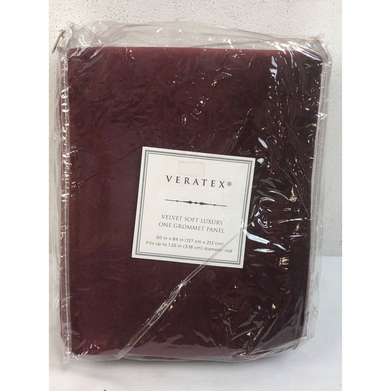 Veratex Velvet Soft Luxury Single Grommet Curtain Panel, 50in x 84in, Berry