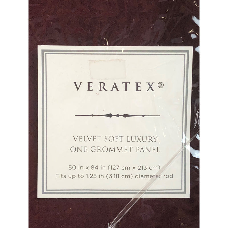 Veratex Velvet Soft Luxury Single Grommet Curtain Panel, 50in x 84in, Berry