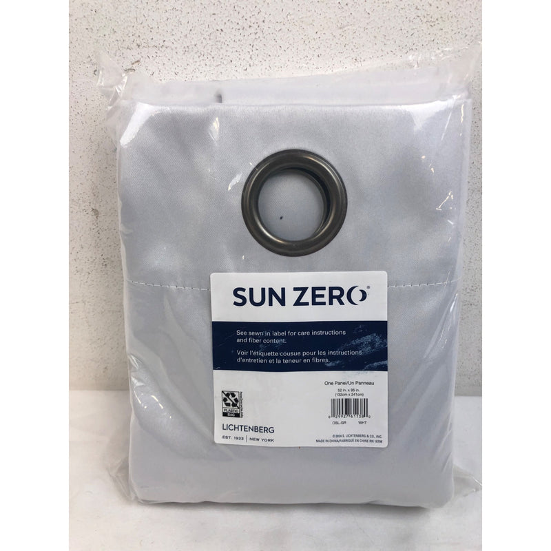 Sun Zero Oslo Blackout Grommet Curtain Panel, 52x95, White, 1-Piece Single Panel