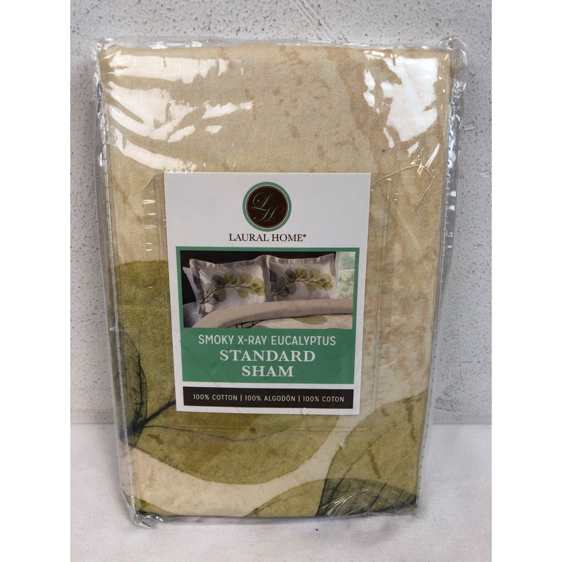 Laural Home Green Smoky X-Ray Eucalyptus Leaves Standard Comforter Sham