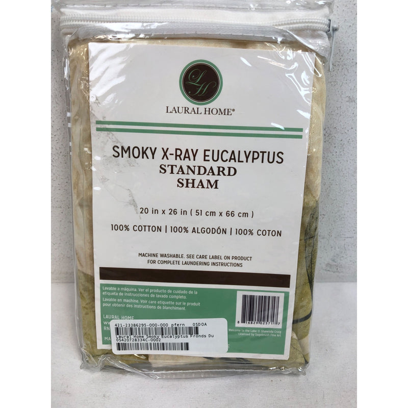Laural Home Green Smoky X-Ray Eucalyptus Leaves Standard Comforter Sham