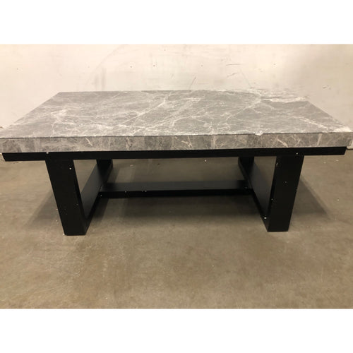 Steve Silver Lucca Gray Marble Wood Coffee Table, Gray and Espresso