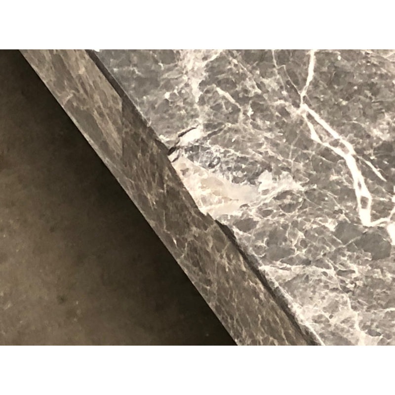 Steve Silver Lucca Gray Marble Wood Coffee Table, Gray and Espresso