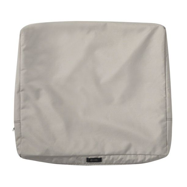 Classic Accessories Ravenna Water-Resistant Patio Back Cushion, 21" x 20" x 4" inch, Mushroom