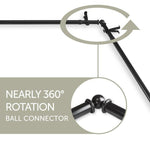 Madalena 13/16 inch Double Corner Window Curtain Rod 48"-84" - Black