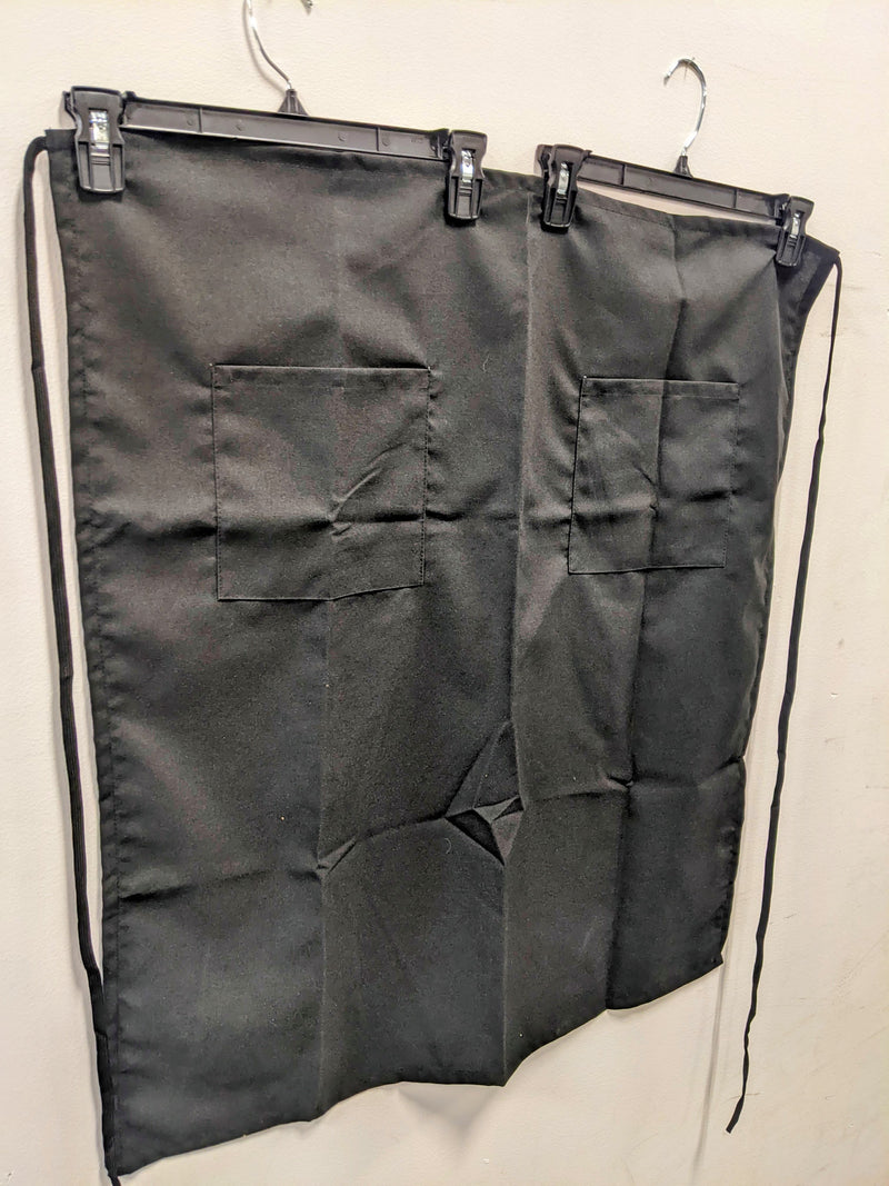 Black Waist Apron with Two Pockets, 32" x 28"