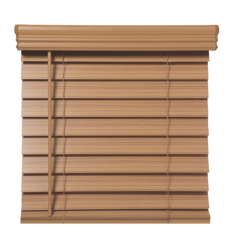 Richfield Studios 2.5" Cordless Faux Wood Blinds, Cedar, 18x48"