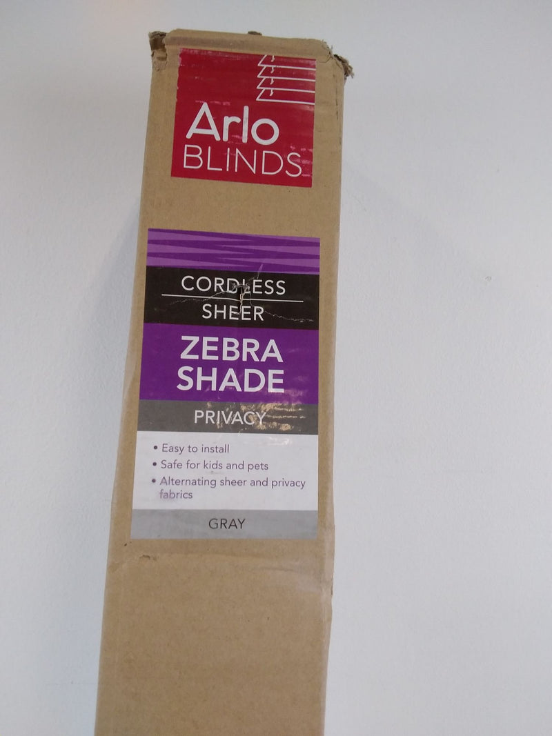 Arlo Blinds Cordless Zebra Sheer Shade-Light Filtering-Gray-Horizontal-35" W x 72" H