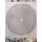 Tree Skirt, Gold White 36in Faux Fur Plush