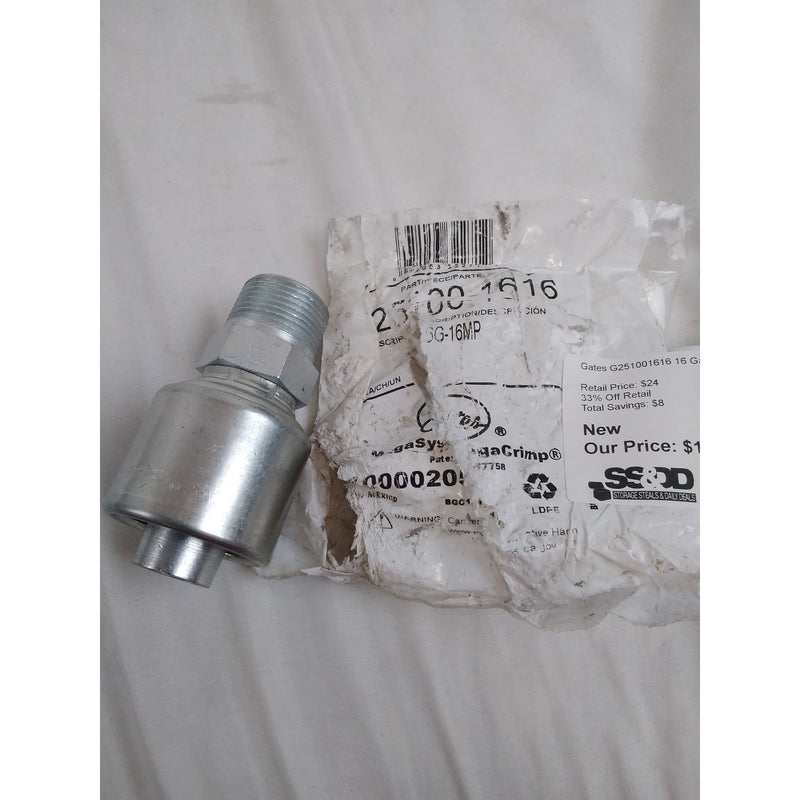 Gates G251001616 16 Gallon - 16Mp Hydraulic Hose Fitting
