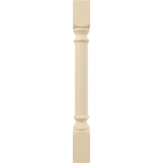 Ekena Millwork 3 3/4"W x 3 3/4"D x 35 1/2"H Traditional Cabinet Column (Top Block 6 1/8", Bottom Block 7 1/8"), Maple