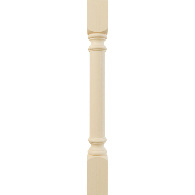 Ekena Millwork 3 3/4"W x 3 3/4"D x 35 1/2"H Traditional Cabinet Column (Top Block 6 1/8", Bottom Block 7 1/8"), Maple