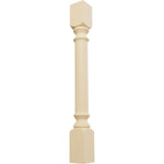 Ekena Millwork 3 3/4"W x 3 3/4"D x 35 1/2"H Traditional Cabinet Column (Top Block 6 1/8", Bottom Block 7 1/8"), Maple