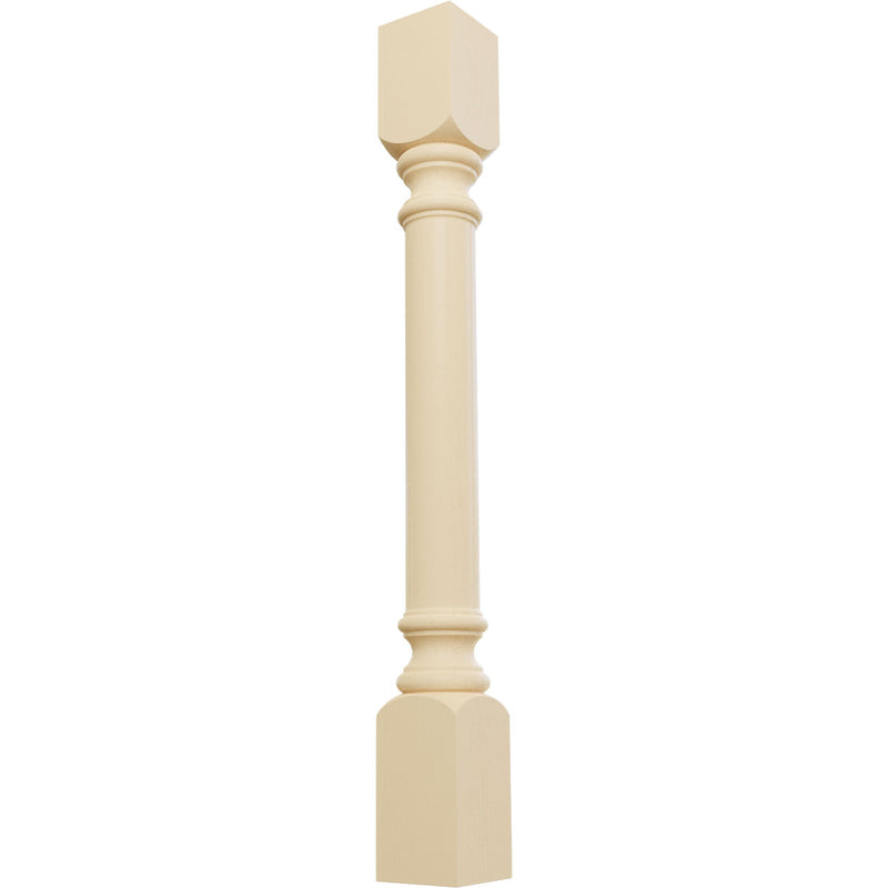 Ekena Millwork 3 3/4"W x 3 3/4"D x 35 1/2"H Traditional Cabinet Column (Top Block 6 1/8", Bottom Block 7 1/8"), Maple