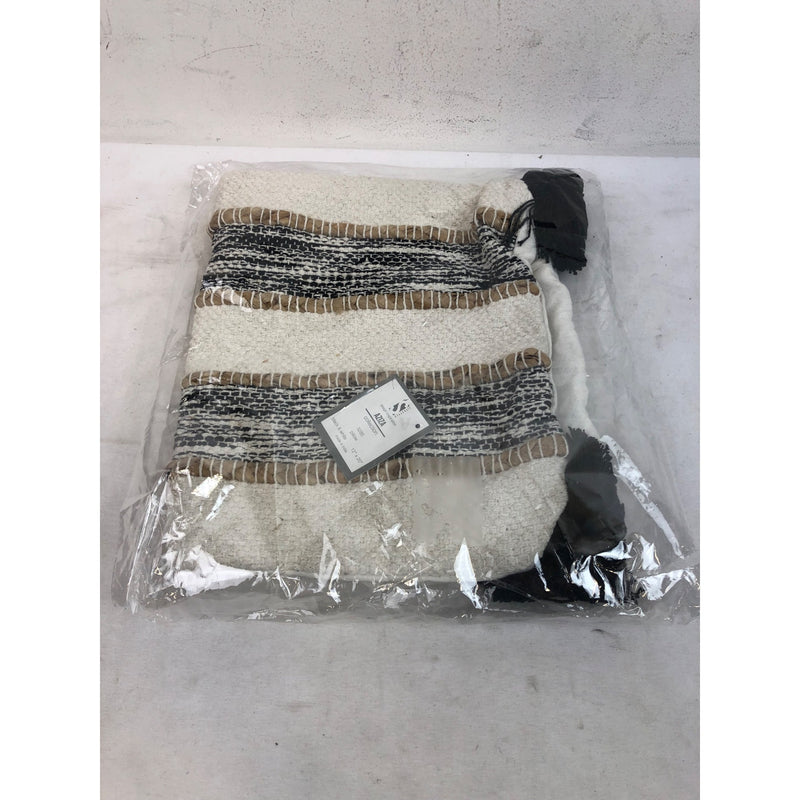 Fennco Styles Striped Cotton Throw Pillow Cover 12in W x 20in L - Black & White