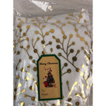 Tree Skirt, Gold White 36in Faux Fur Plush