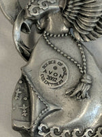 Pewter Christmas Angel Ornament 2002 Avon Fine Collectibles with Red Pouch