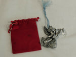 Pewter Christmas Angel Ornament 2002 Avon Fine Collectibles with Red Pouch